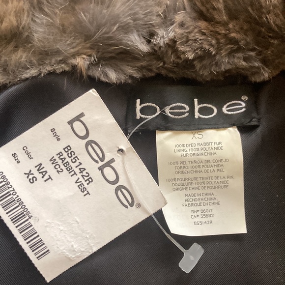 NWT Bebe Rabbit Fur Natural Color Vest - Picture 3 of 8